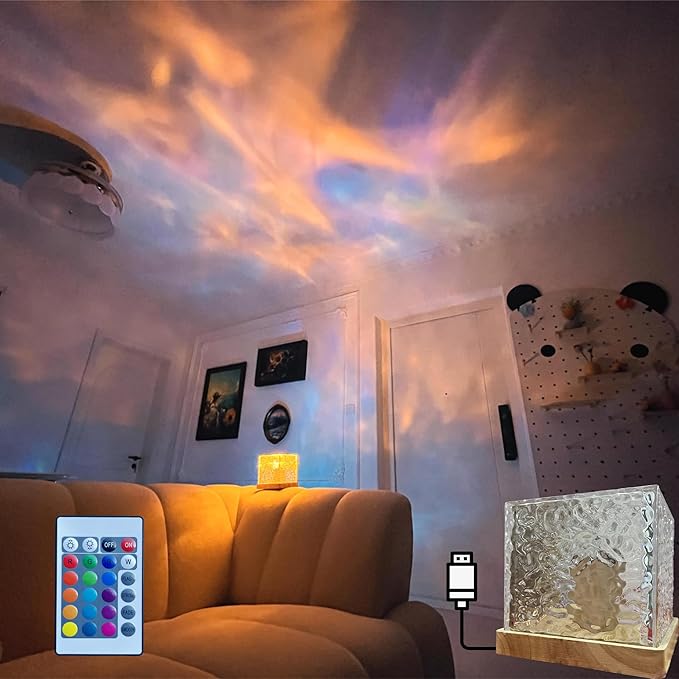 Aurora Wave Crystal Lamp™ – Romantic LED Ocean Glow Night Light for Bedroom & Home Decor