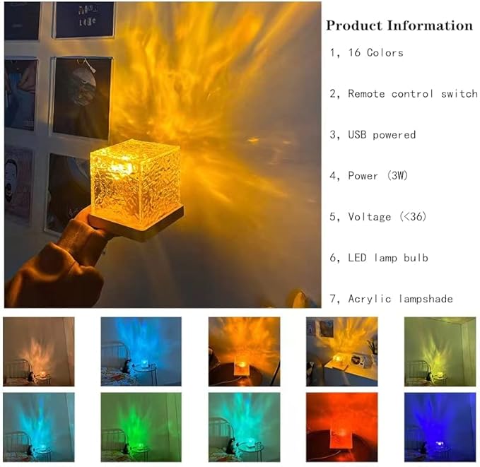 Aurora Wave Crystal Lamp™ – Romantic LED Ocean Glow Night Light for Bedroom & Home Decor