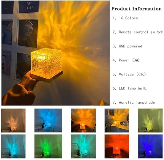 Aurora Wave Crystal Lamp™ – Romantic LED Ocean Glow Night Light for Bedroom & Home Decor