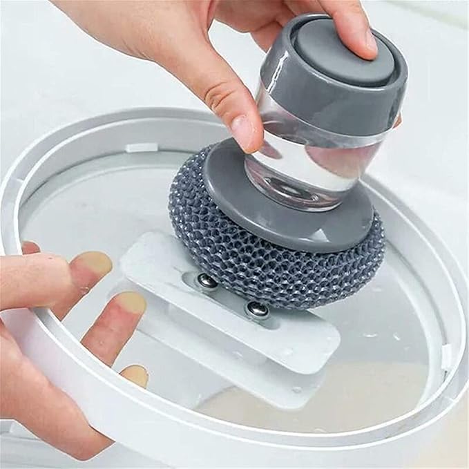 Soap Dispensing Dish Brush – Kitchen Cleaning Brush with Built-in Liquid Dispenser