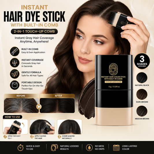 Instant Hair Dye Stick with Built-in Comb – 2-in-1 Gray Hair Touch-Up Solution