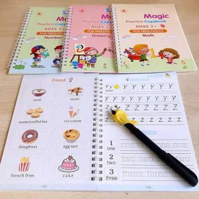 Magic Practice Copybook Set | Reusable Handwriting Books for Kids