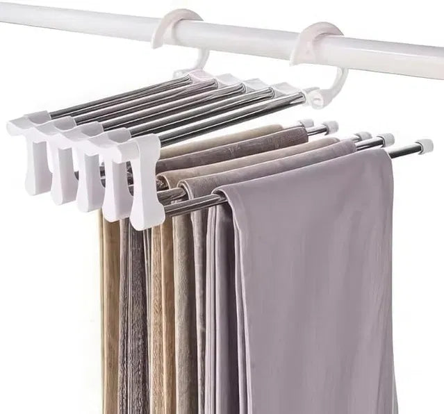 Stainless Steel Foldable Clothes Hanger | 5-in-1 Space Saver